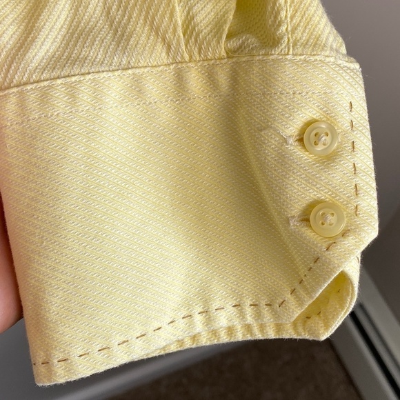 Daniel Hechter Paris Men's Yellow Button Up Long Sleeve Dress Shirt Size Large - Picture 5 of 12